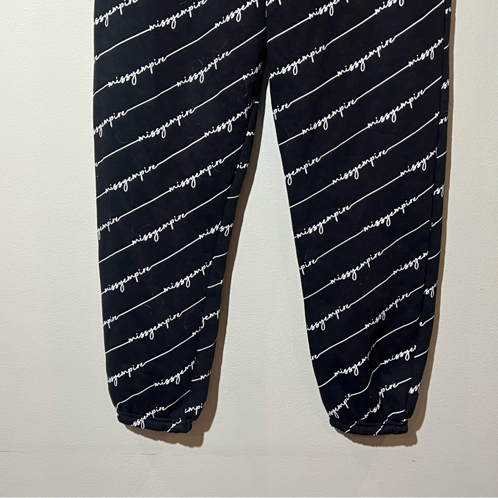Missy Empire black white graphic sweatpants joggers women’s 0 lined stretch soft - Picture 7 of 14